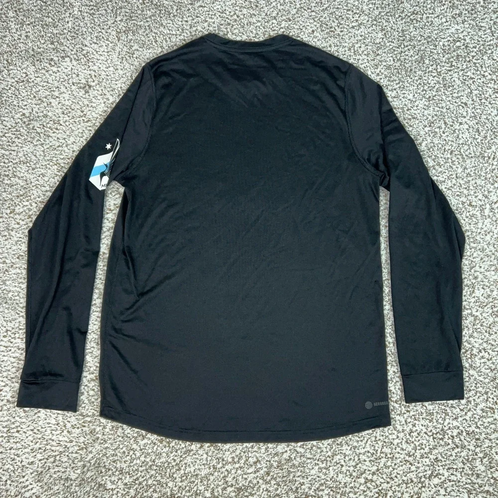 Minnesota United FC Shirt Mens Medium Adidas Black Long Sleeve MLS Creator Tee